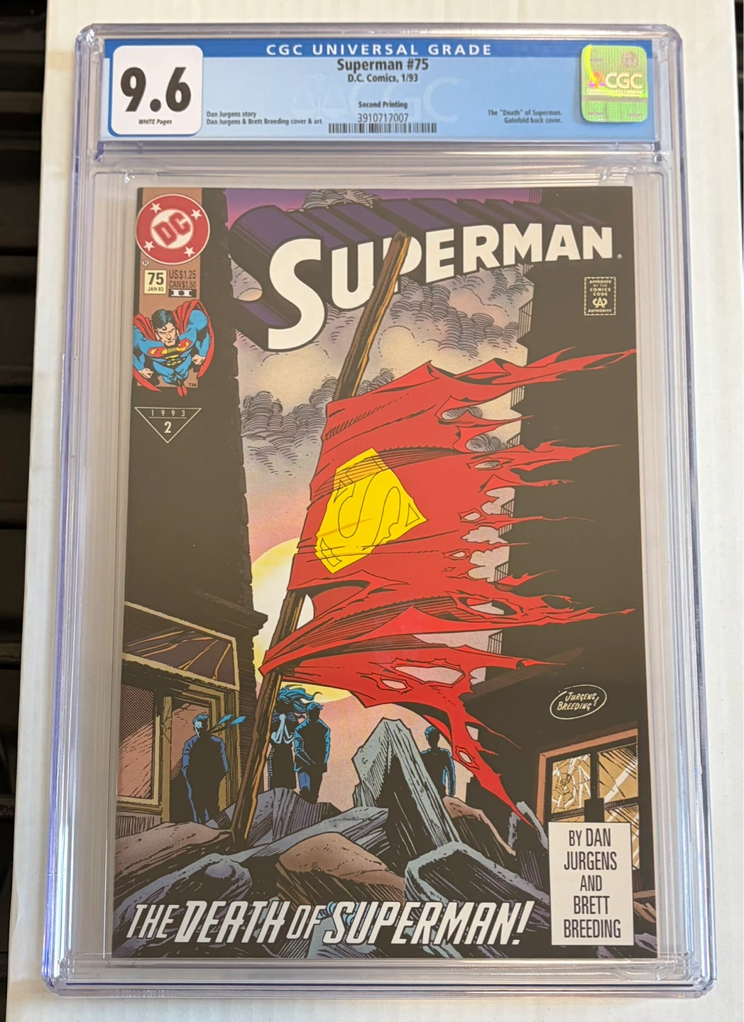 Superman #75 CGC 9.6 - The Death of Superman! Second Printing - photo 3