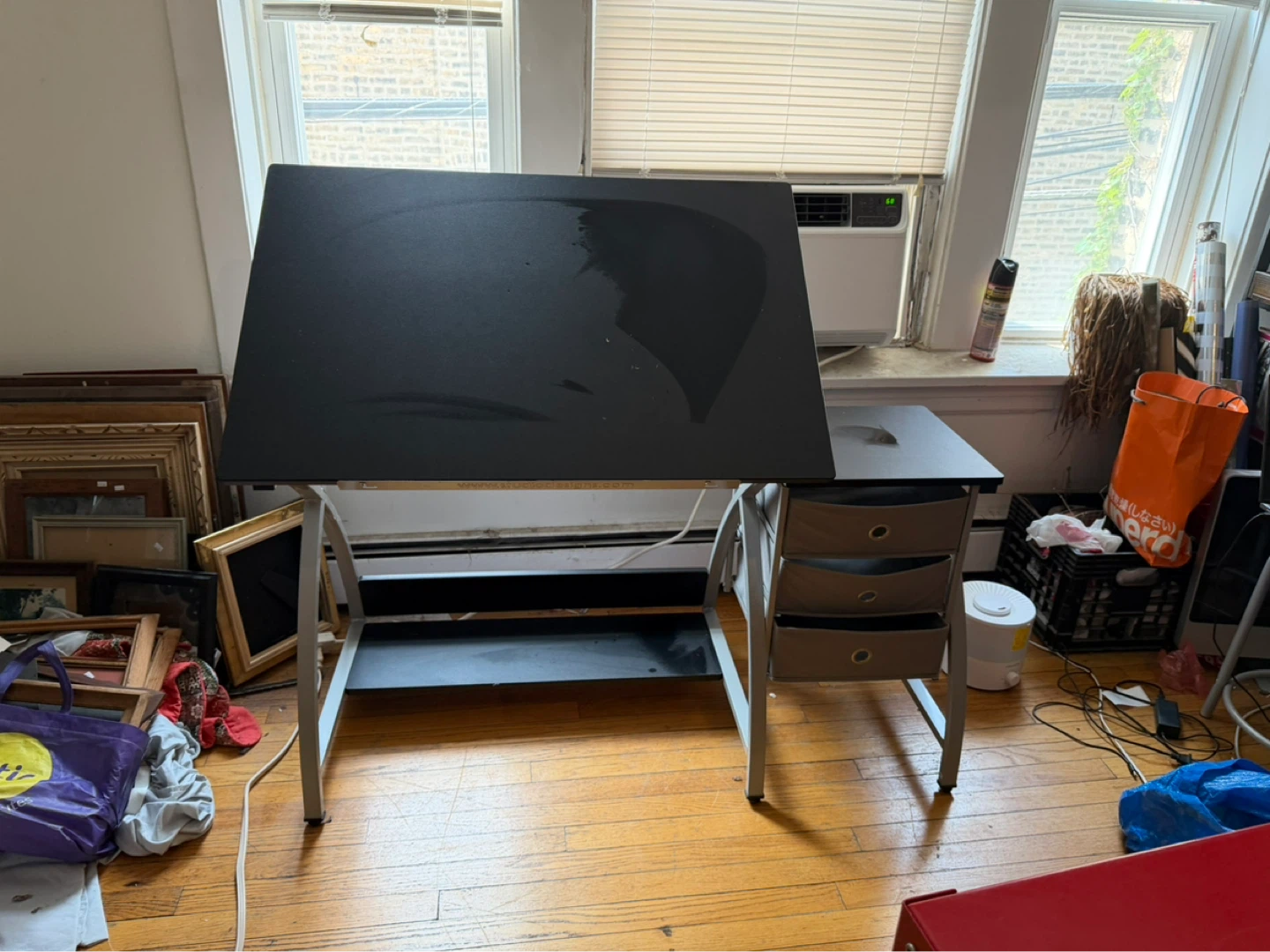 Adjustable Drafting Table with Drawers - photo 2