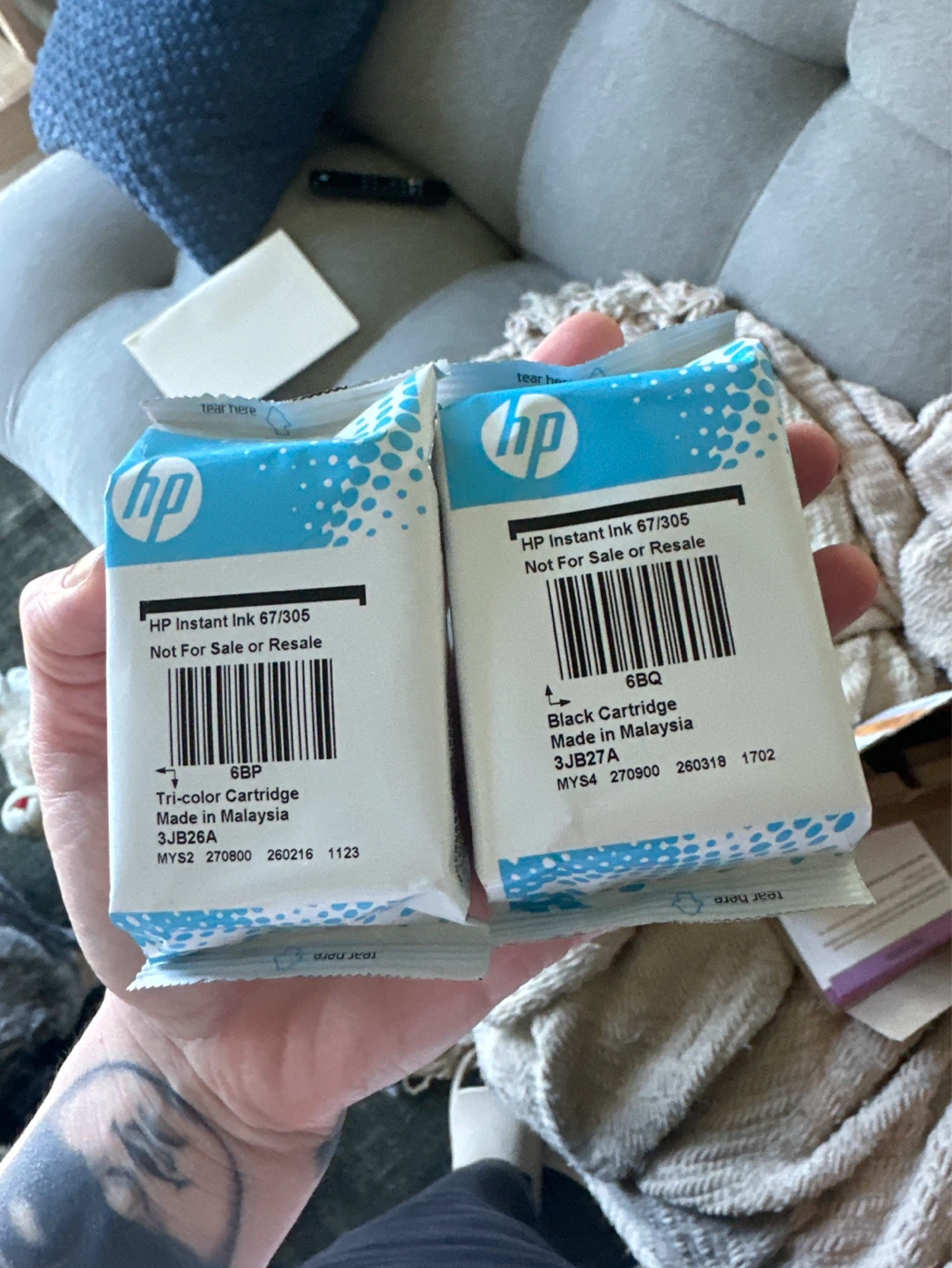 HP Instant Ink Cartridges 67/305 (Tri-color & Black)