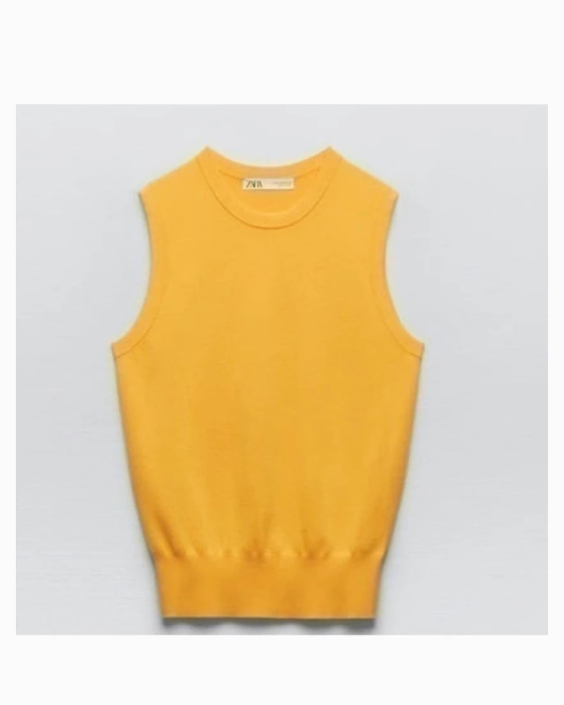 ZARA Sleeveless Knit Top Yellow Size M - photo 2