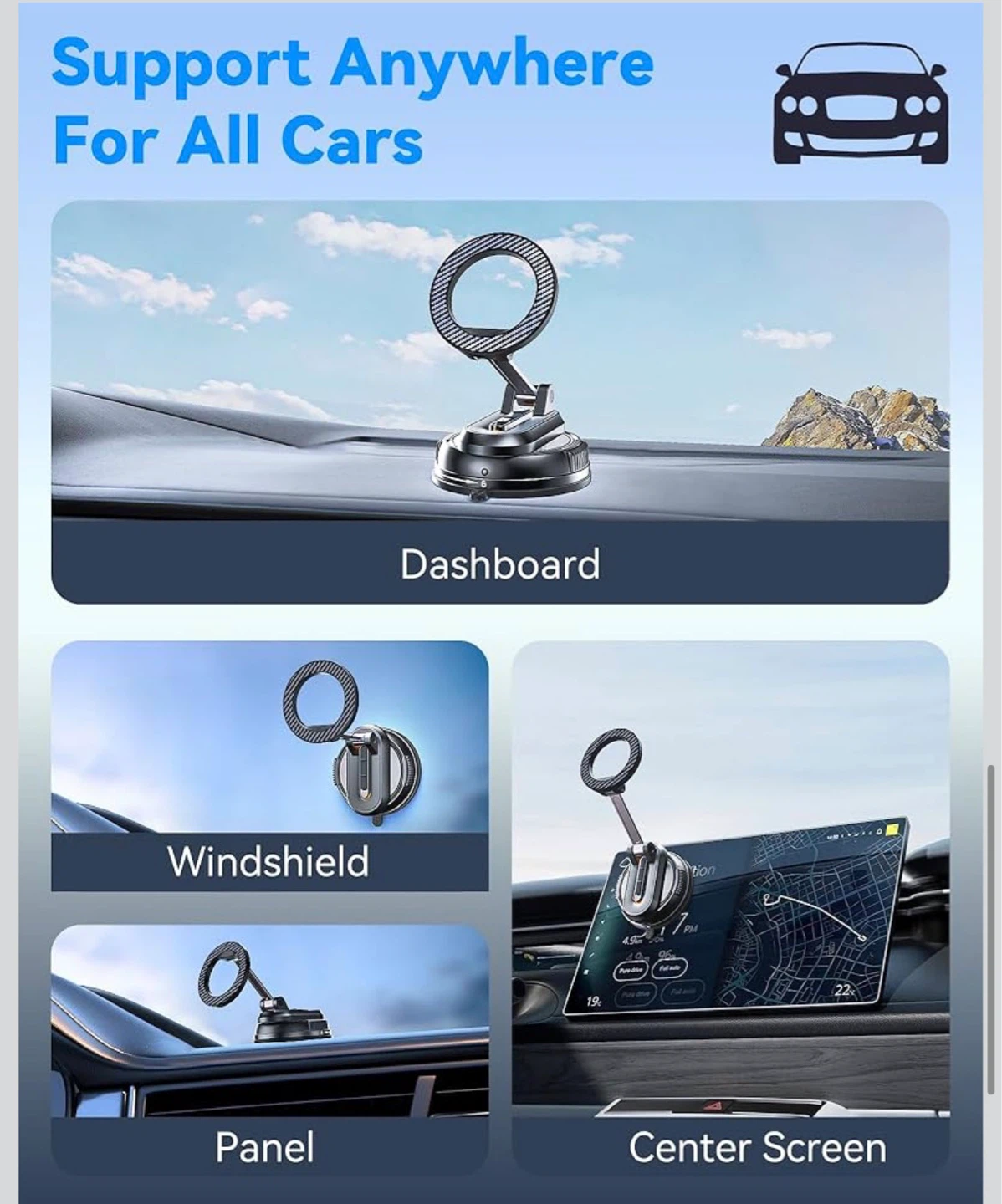 Magnetic Phone Mount Holder for Car, Gym, Fridge - photo 5