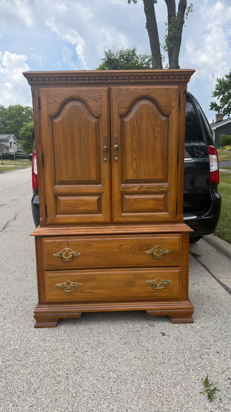 Wooden Armoire Dresser with Drawers