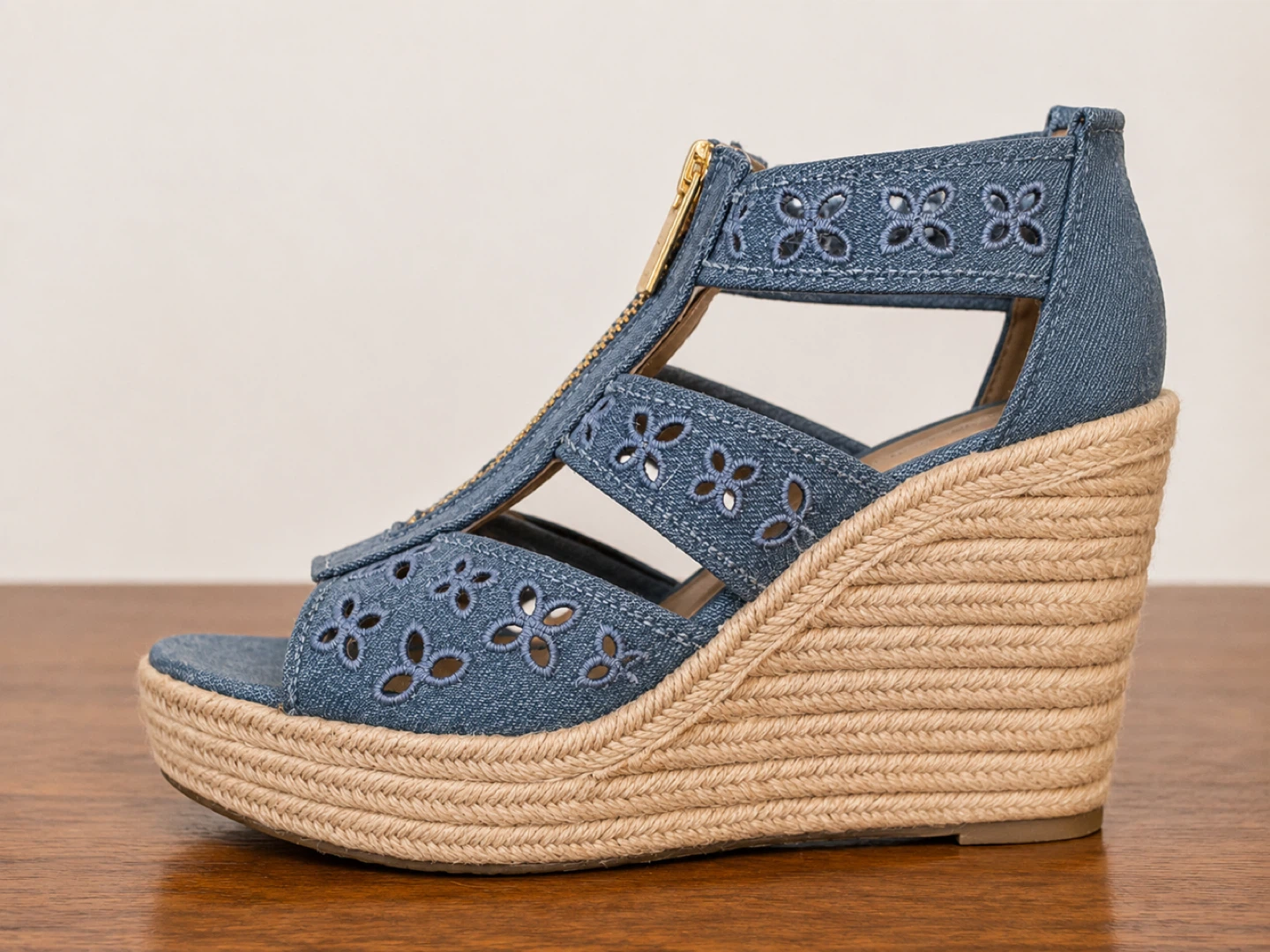 MICHAEL KORS Denim Wedge Sandals - photo 3