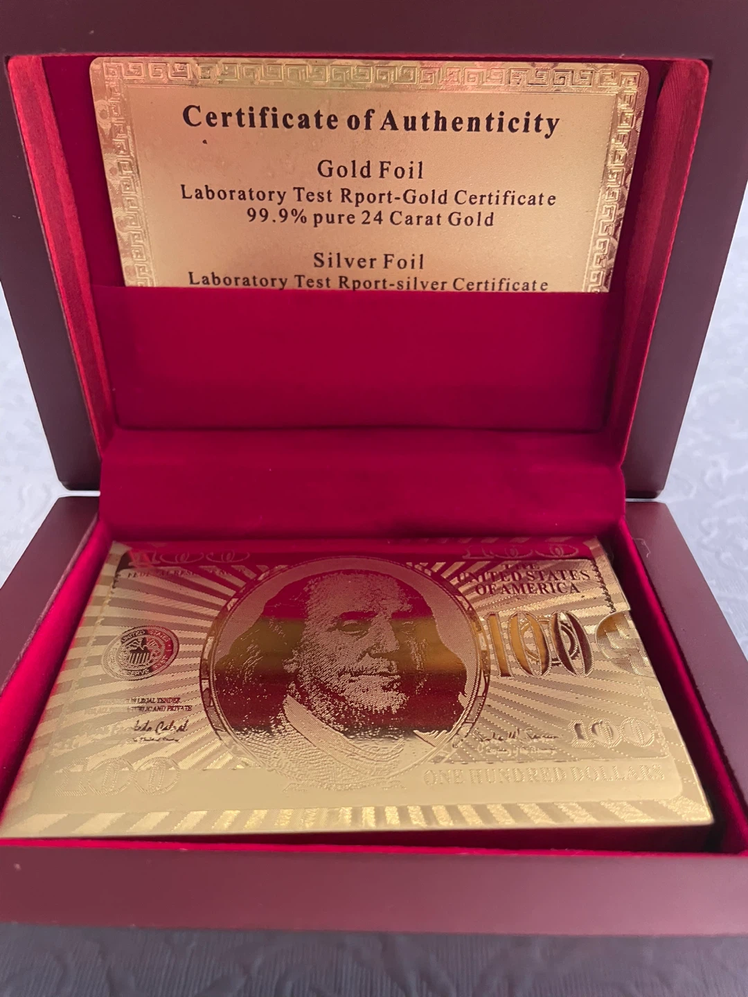 99.9% Gold Playing Cards with Wooden Box - photo 2