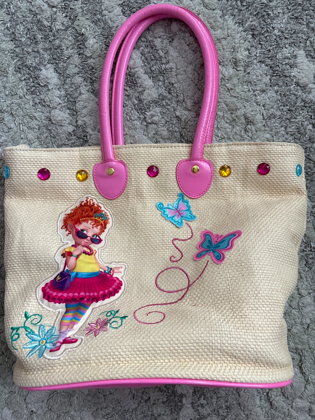 Fancy Nancy Straw Tote Bag