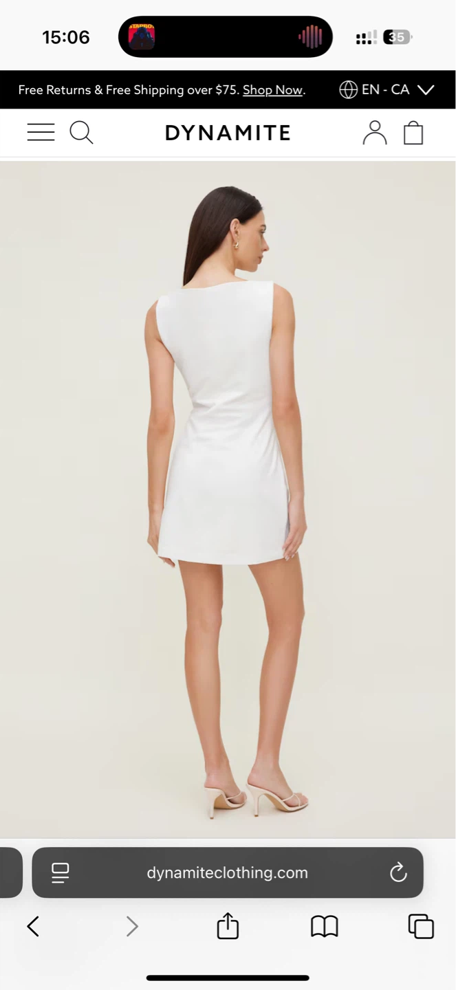 DYNAMITE White Sleeveless Ruched Mini Dress Size Small - photo 2