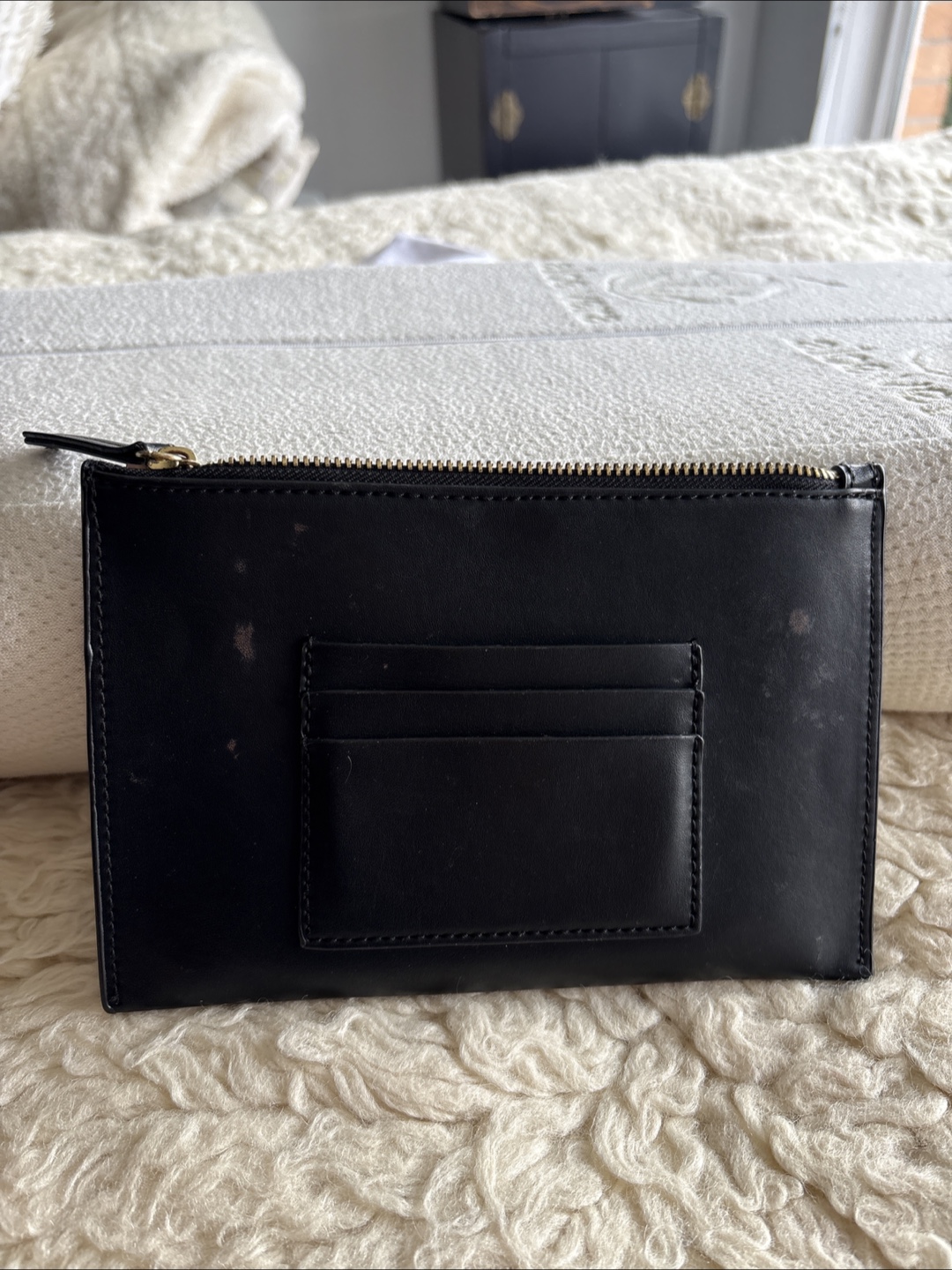 London Fog Black faux Leather Clutch Wallet