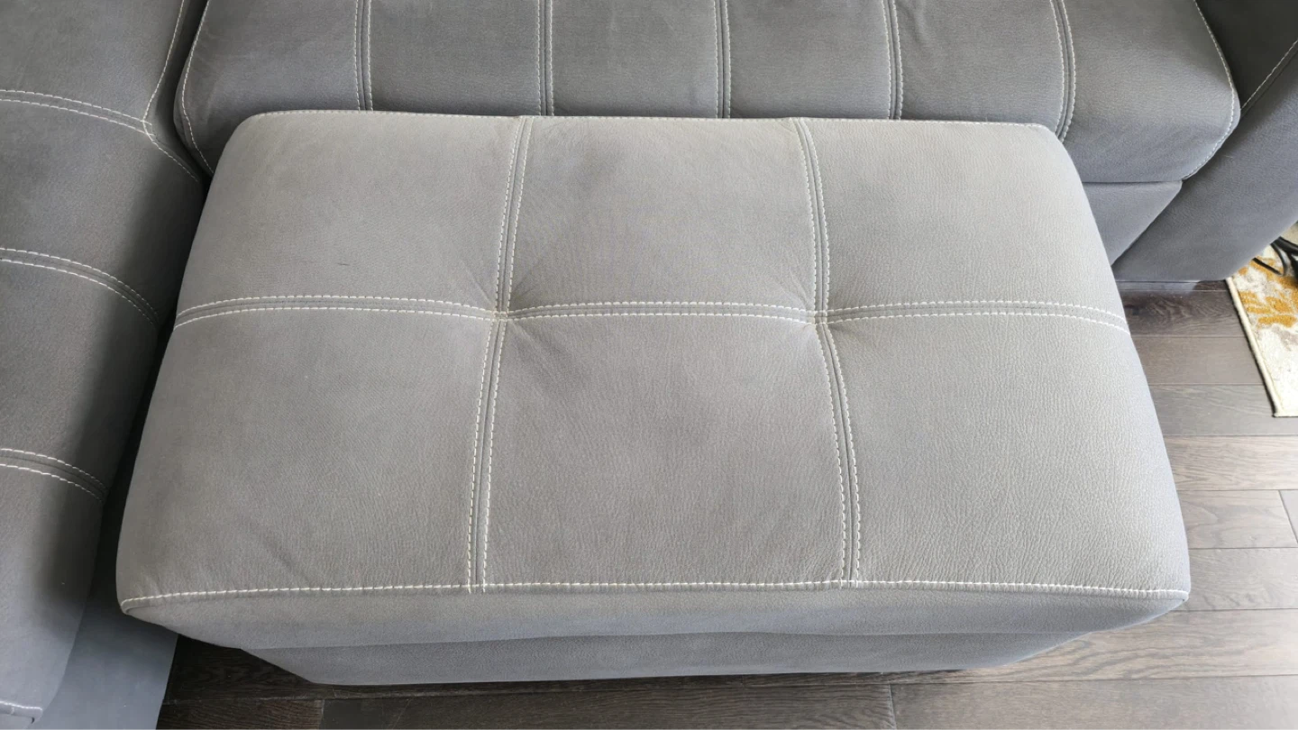 Drake 3-Piece Faux Suede Sleeper Sectional with Storage Ottoman - photo 4