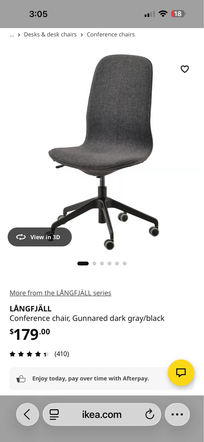 IKEA LANGFJALL OFFICE DESK TASK CHAIR MODERN - photo 2
