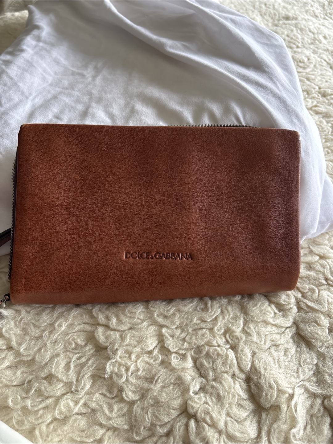 Dolce & Gabbana Brown Leather Clutch Wallet