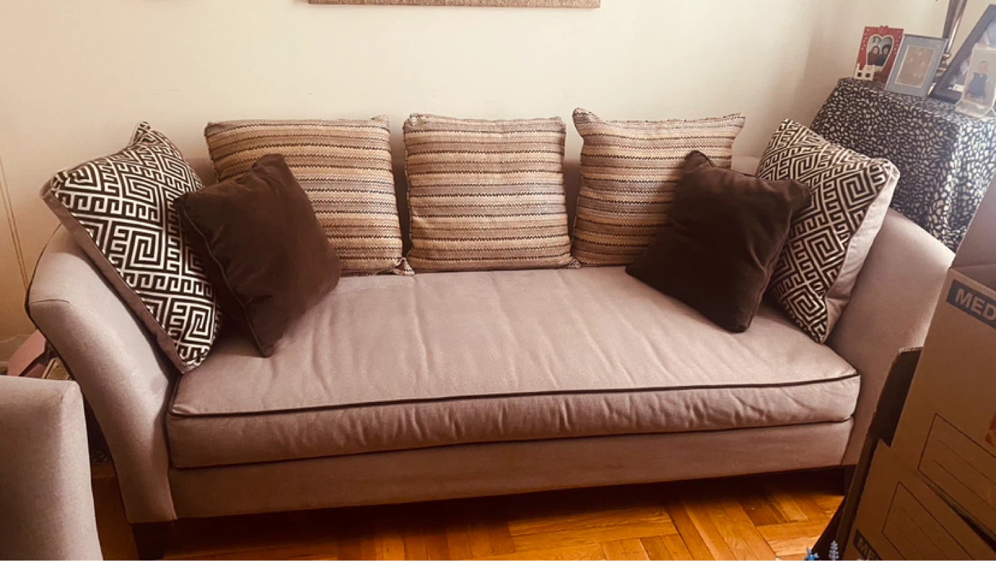 Sofa with throw pillows