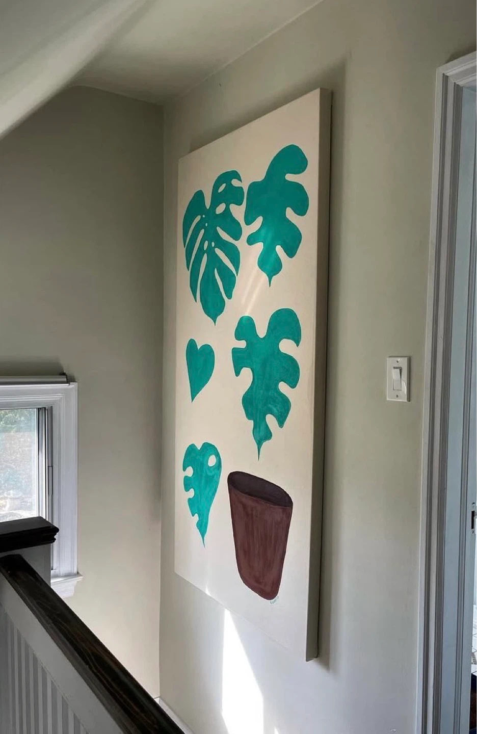 Large Monstera Leaf Art Canvas