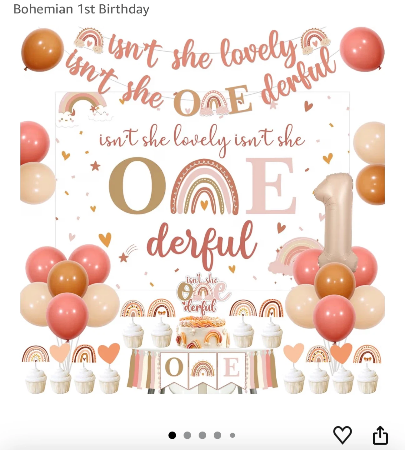 Bohemian 1st Birthday Party Decor Set - photo 3