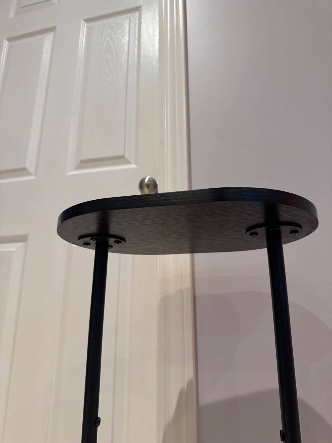 Black Oval Accent Table with Wheels - photo 4