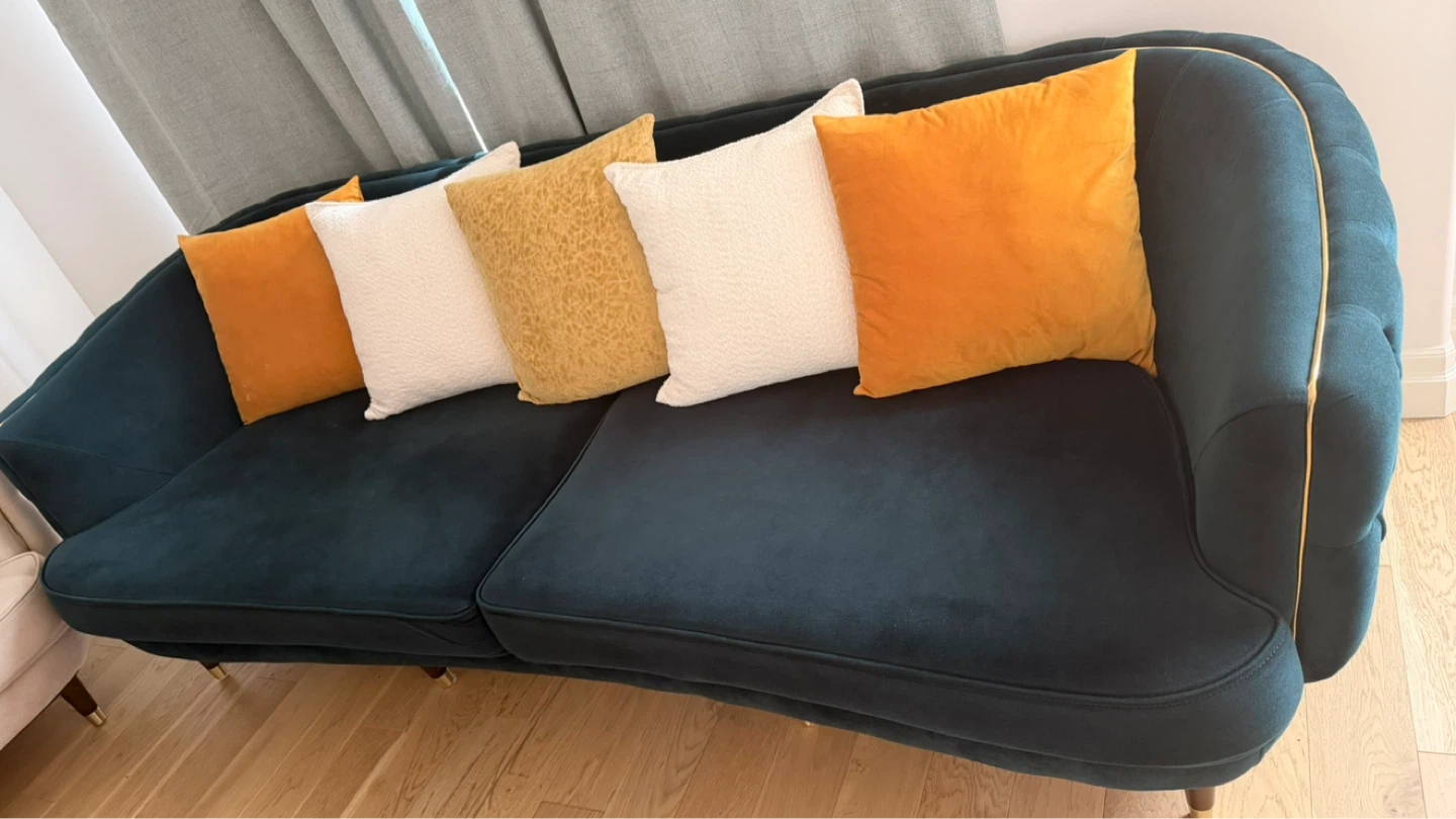 Velvet Sofa with Gold Trim - photo 2