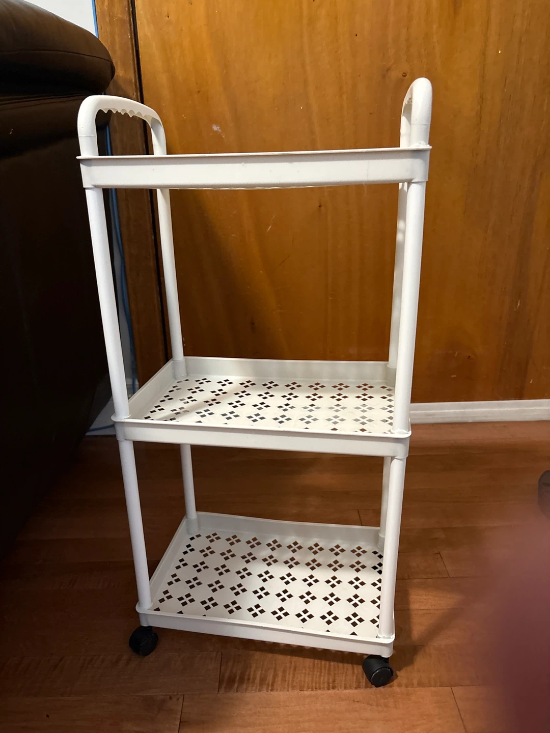 White 3-Tier Rolling Cart