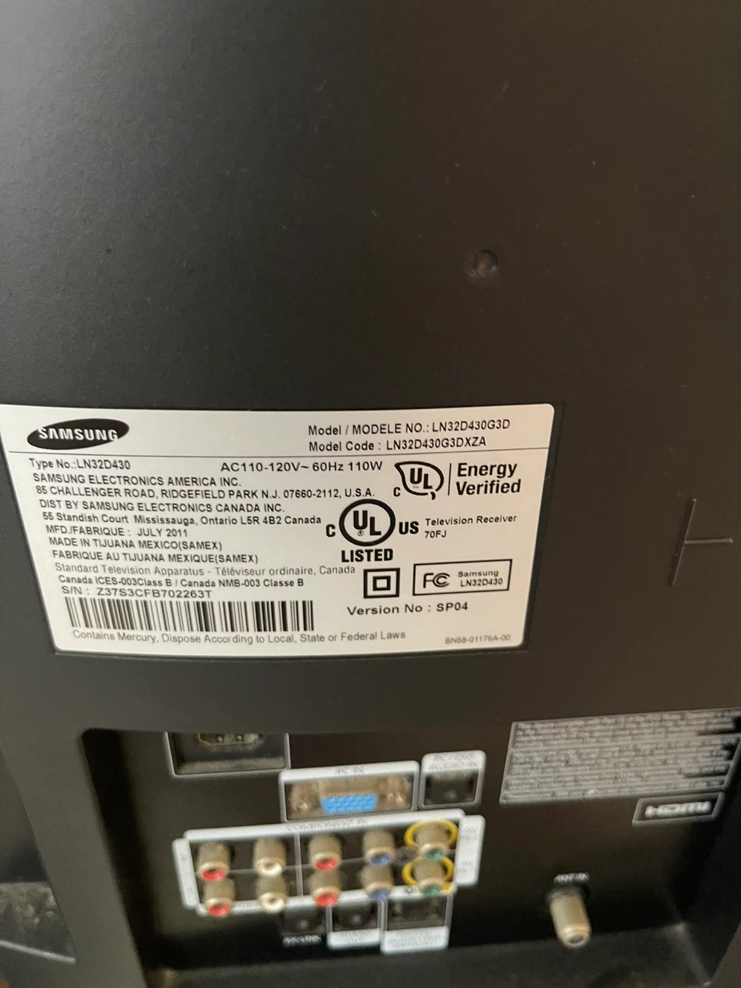 Samsung 32" TV LN32D430 - photo 2