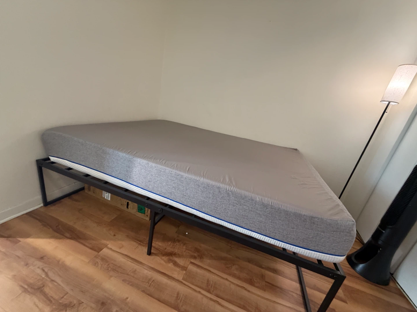 Queen Black Metal Bed Frame with Mattress - photo 3