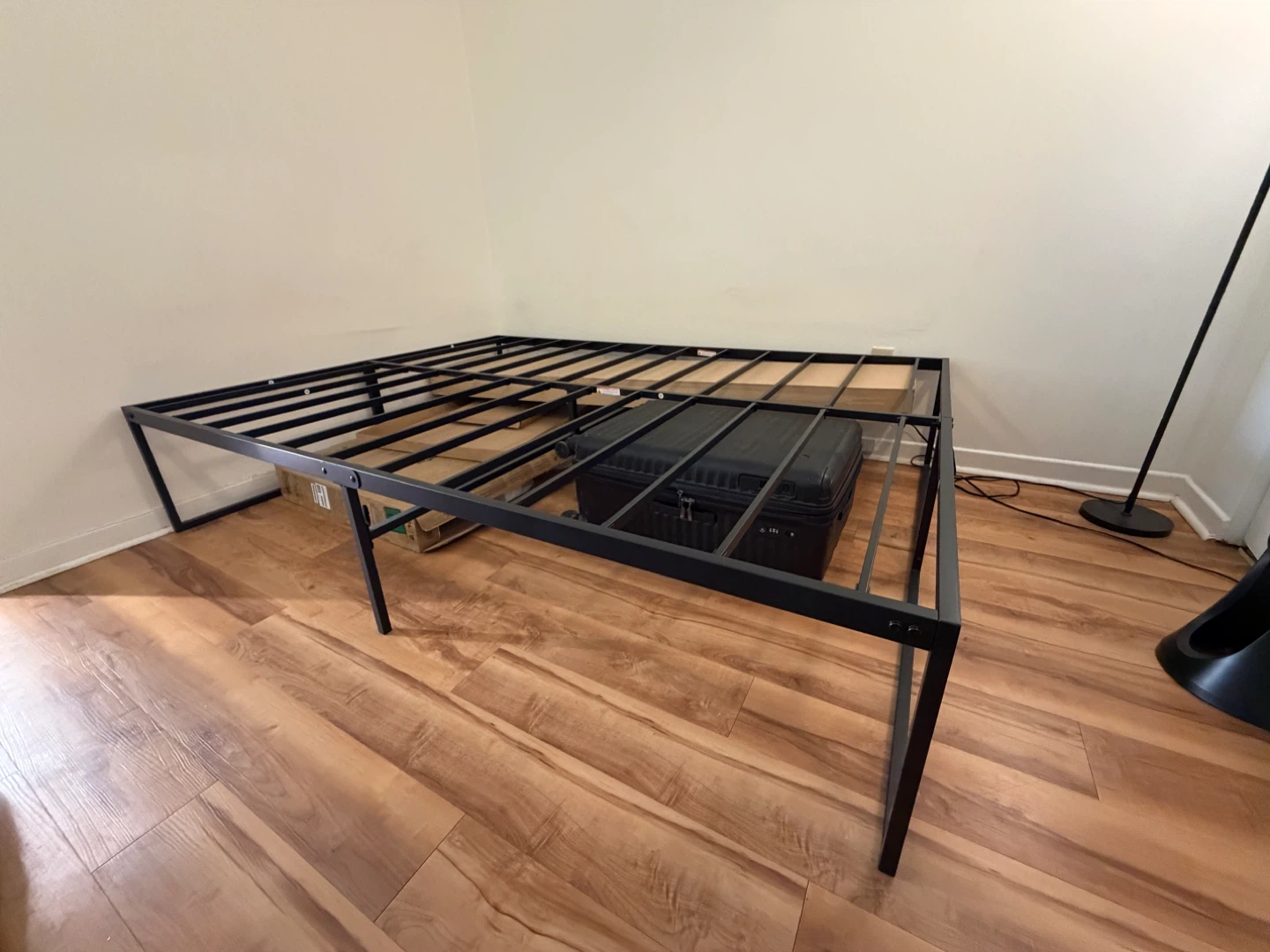 Queen Black Metal Bed Frame with Mattress - photo 2