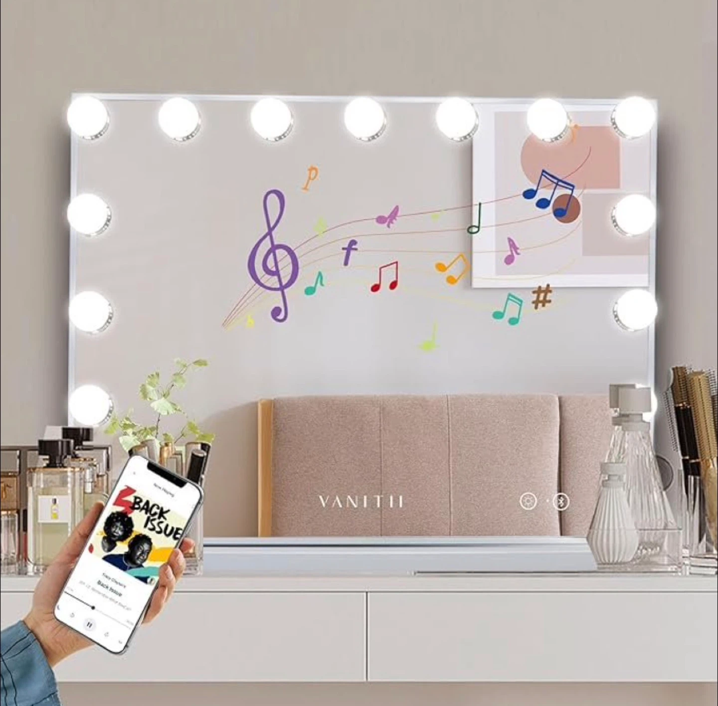 VANITII Smart Hollywood Makeup Mirror with Lights
