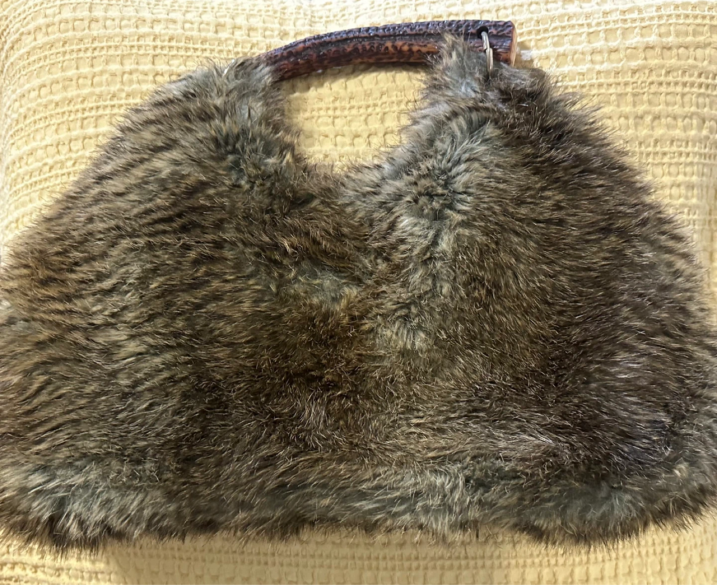 Faux Fur Shoulder Bag with Handle (Ad Up = Available) - photo 4