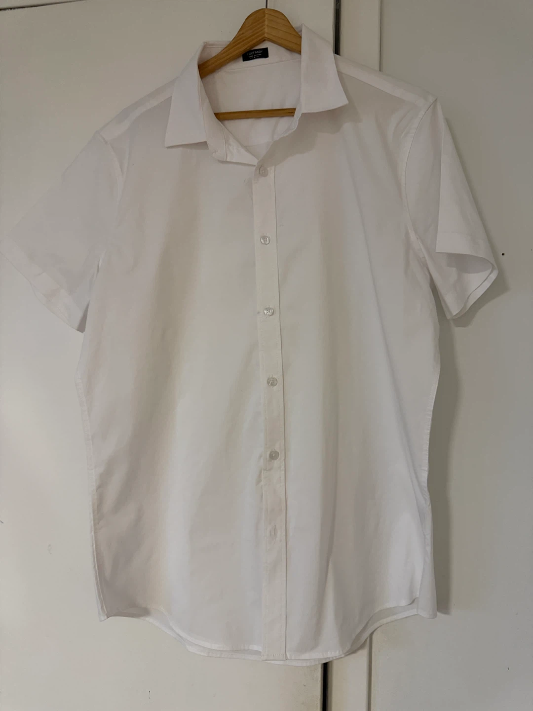 COOFANDY White Short Sleeve Button-Up Shirt Size L - photo 4