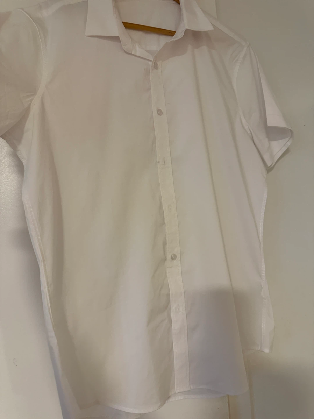 COOFANDY White Short Sleeve Button-Up Shirt Size L