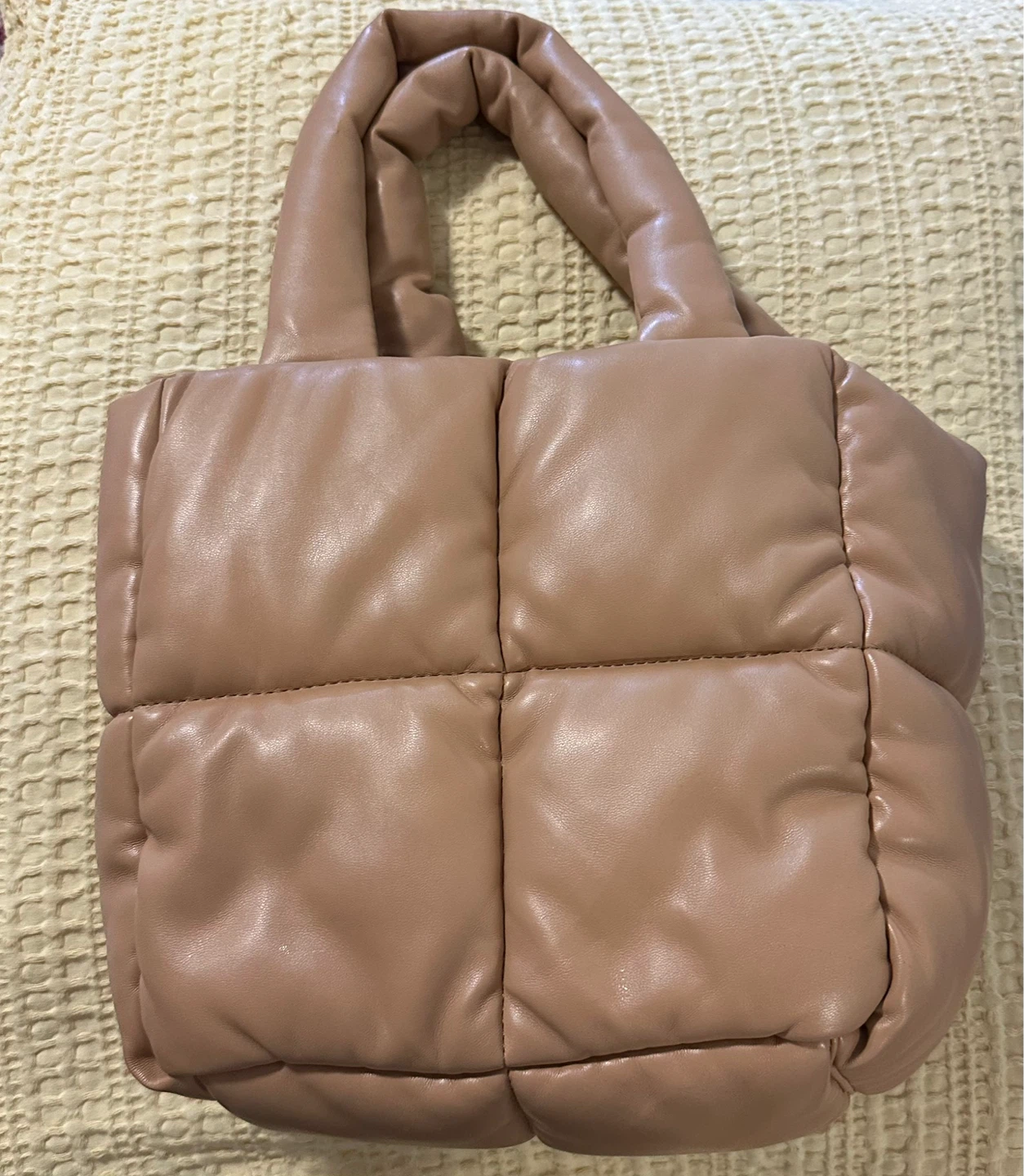 Call it Spring Tan Puffer Tote Bag (Ad Up = Available)