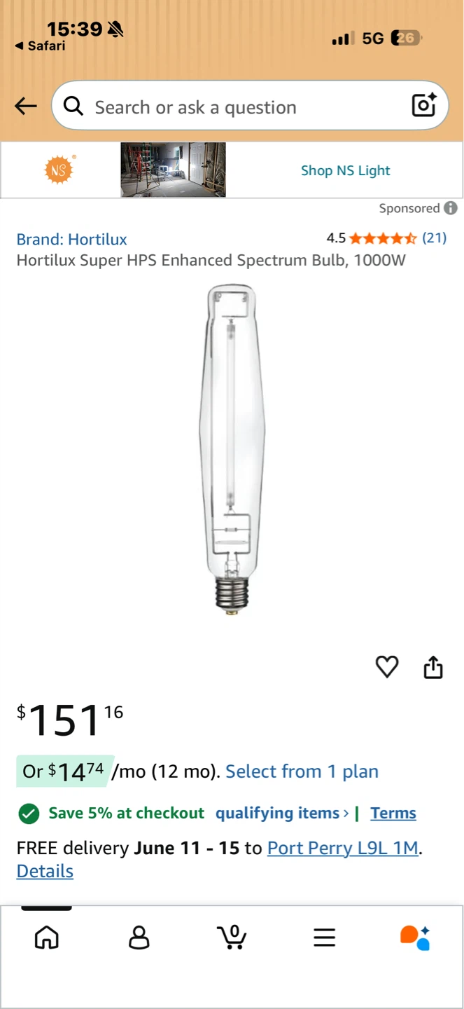 Hortilux Super HPS Enhanced Spectrum Bulb 1000W