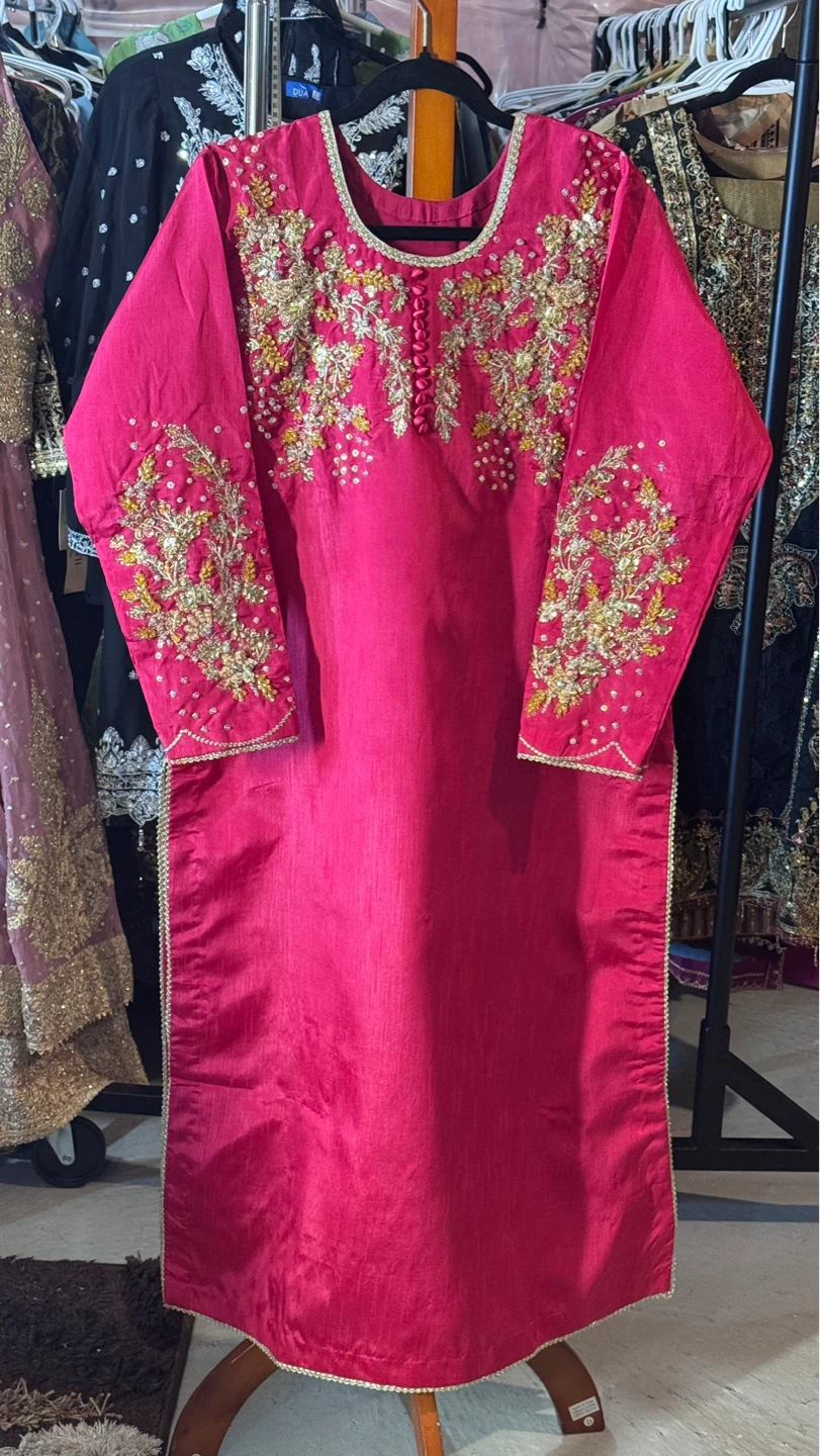 Women's Pink Embroidered 3-Piece Suit with Dupatta - photo 2