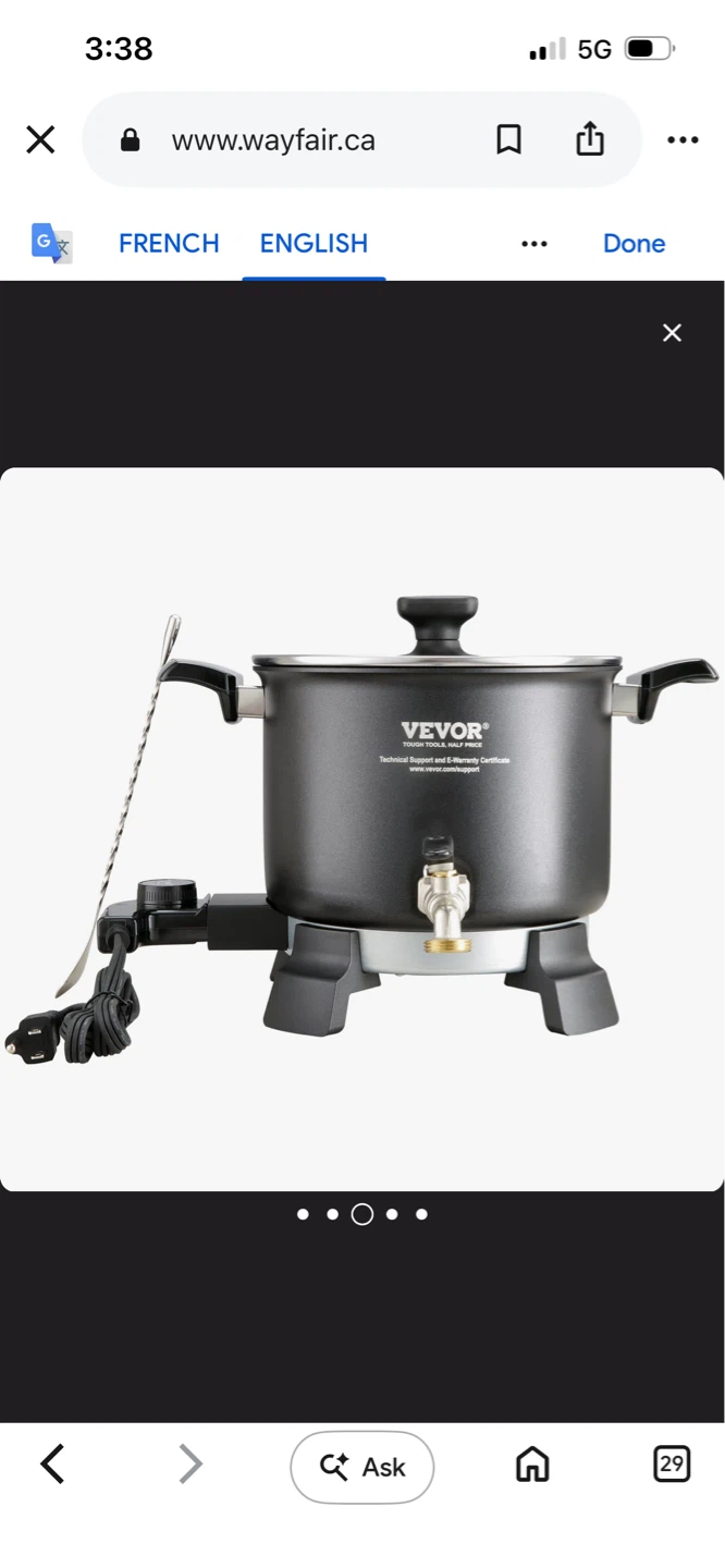 New Vevor 14.76" Electric Candle Making Pot with Accessories - photo 5