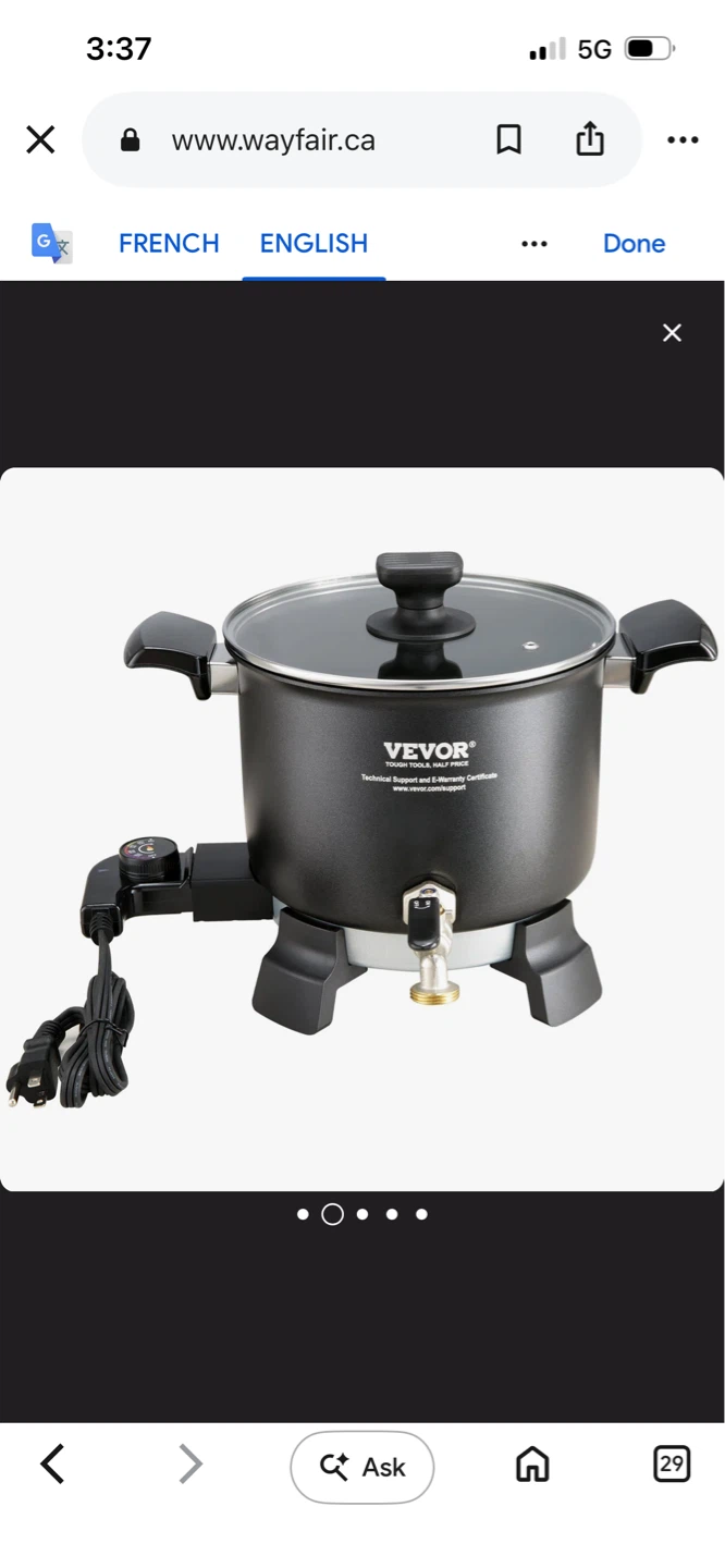 New Vevor 14.76" Electric Candle Making Pot with Accessories - photo 2