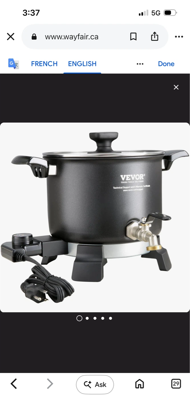 New Vevor 14.76" Electric Candle Making Pot with Accessories