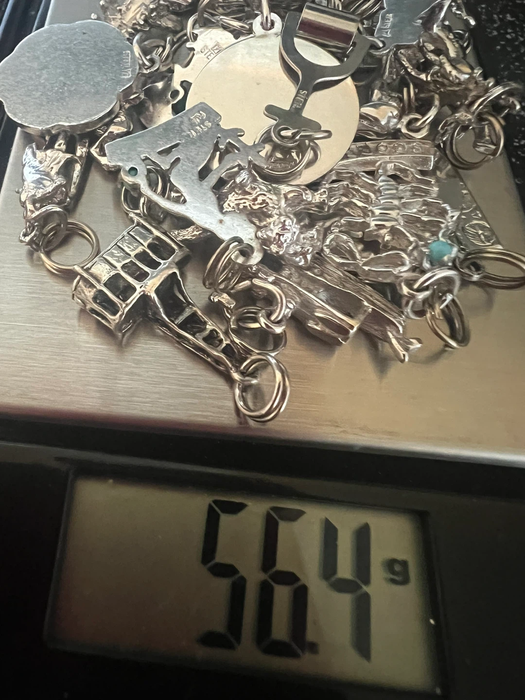 Sterling Silver Charm Bracelet Lot - 56.4g