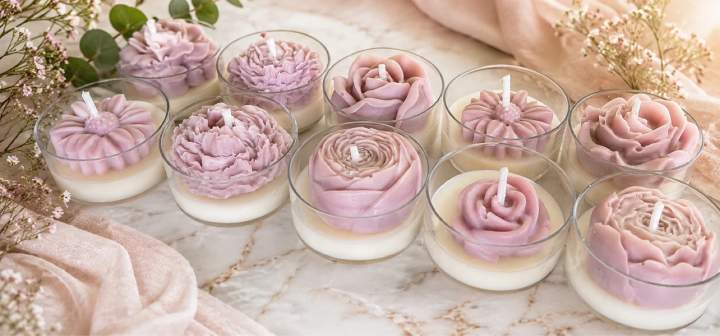Set of decorative tea light candles