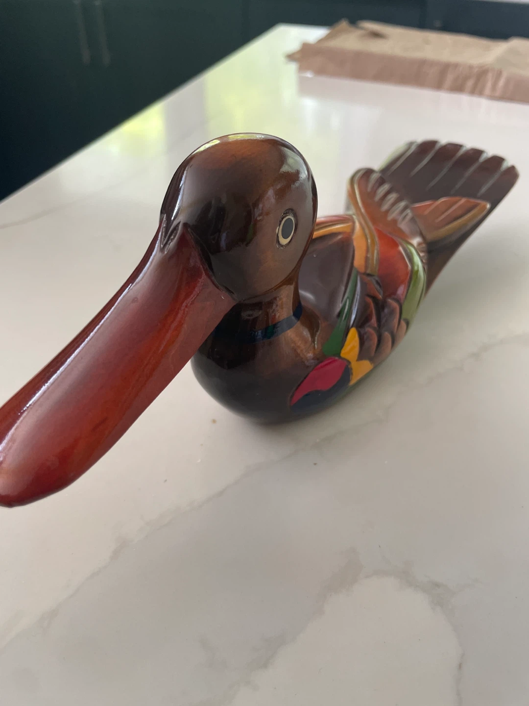 Wood carving of Mallard Duck - photo 2