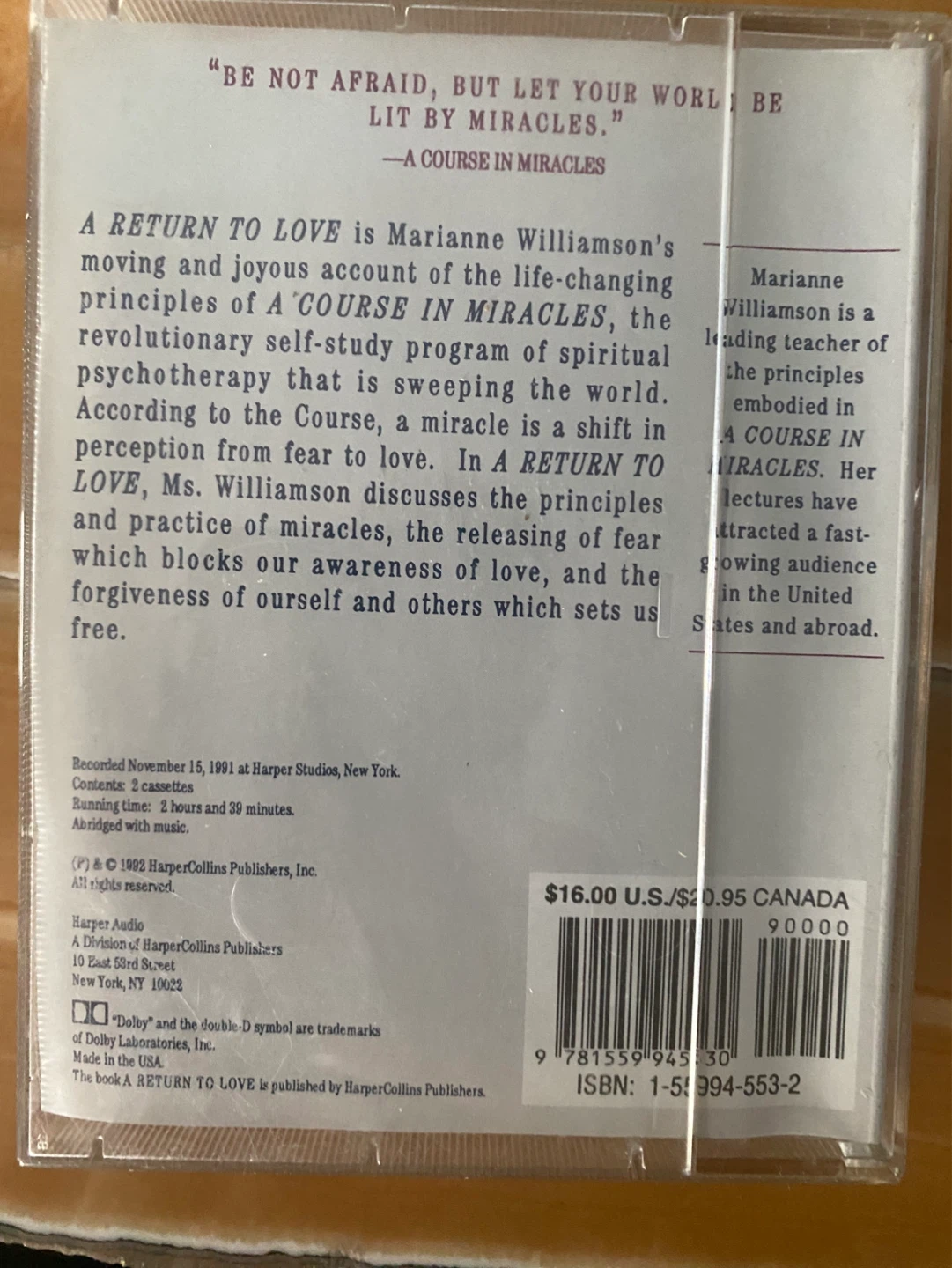 Dalai Lama Eight Verses for mind+ Marianne Williamson cassettes - photo 5