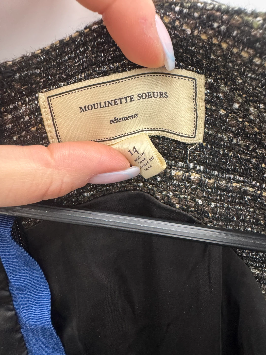 Moulinette Soeurs Vtg Tweed Dress Size 14 - photo 3