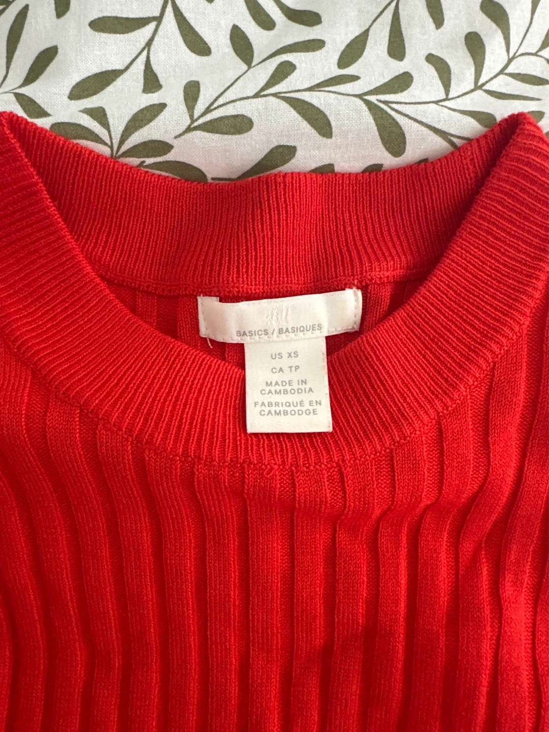 H&M Red Ribbed Long Sleeve Sweater - photo 2