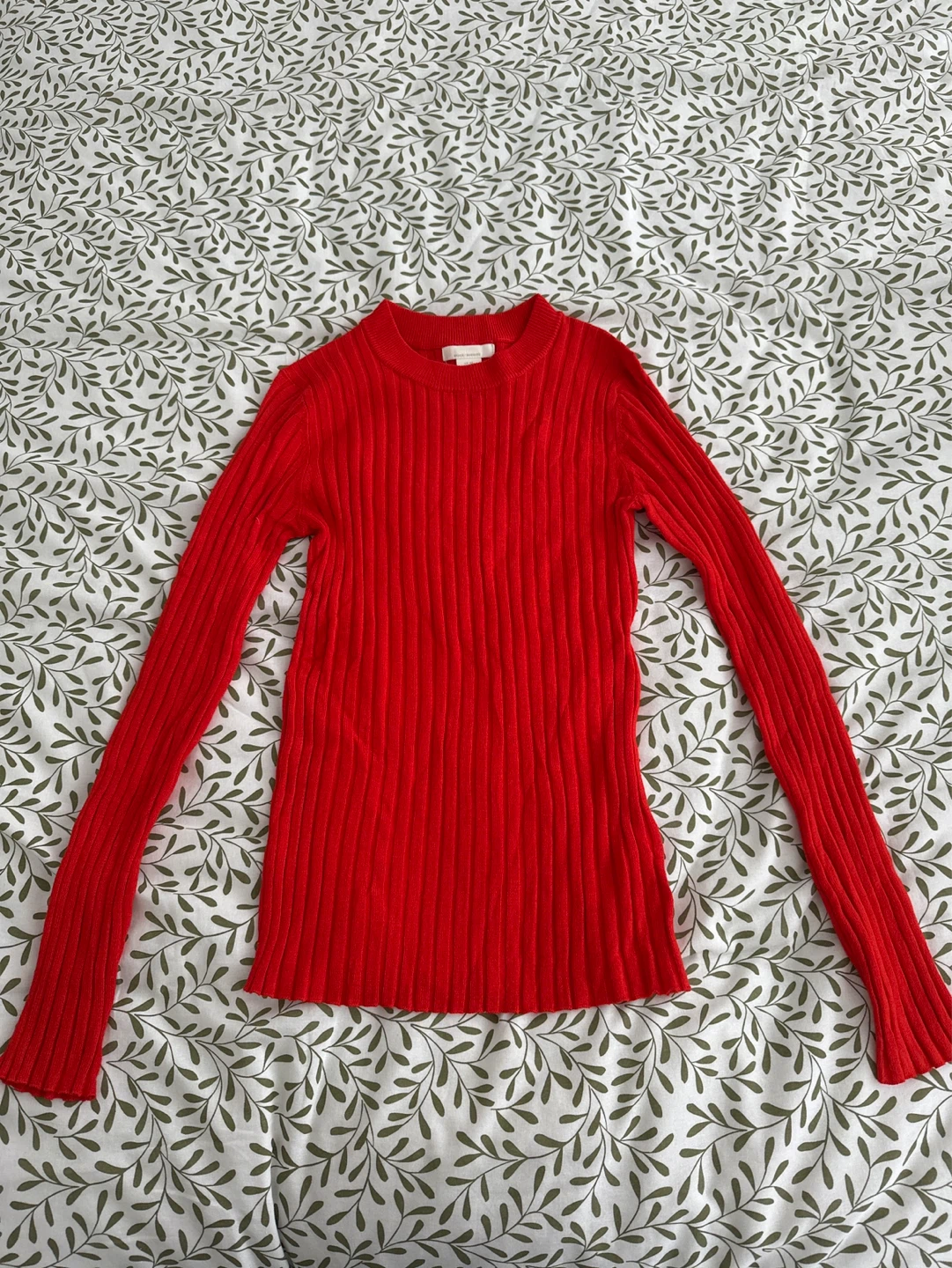 H&M Red Ribbed Long Sleeve Sweater
