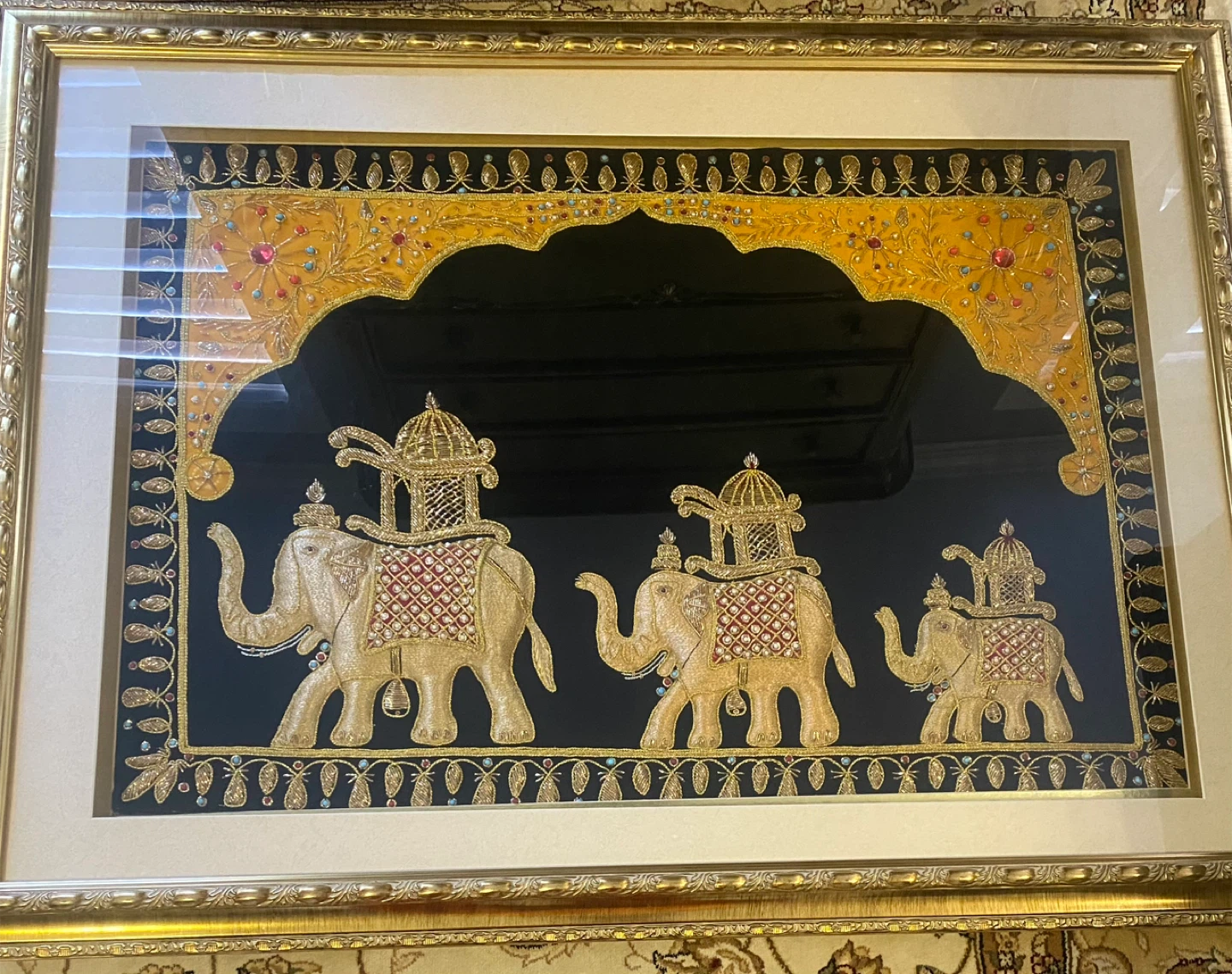 Framed Elephant Tapestry Wall Art