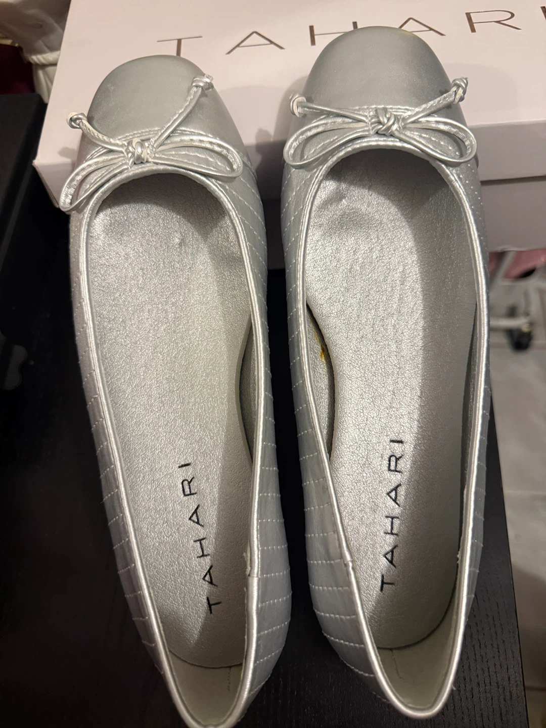 Tahari Silver Ballet Flats
