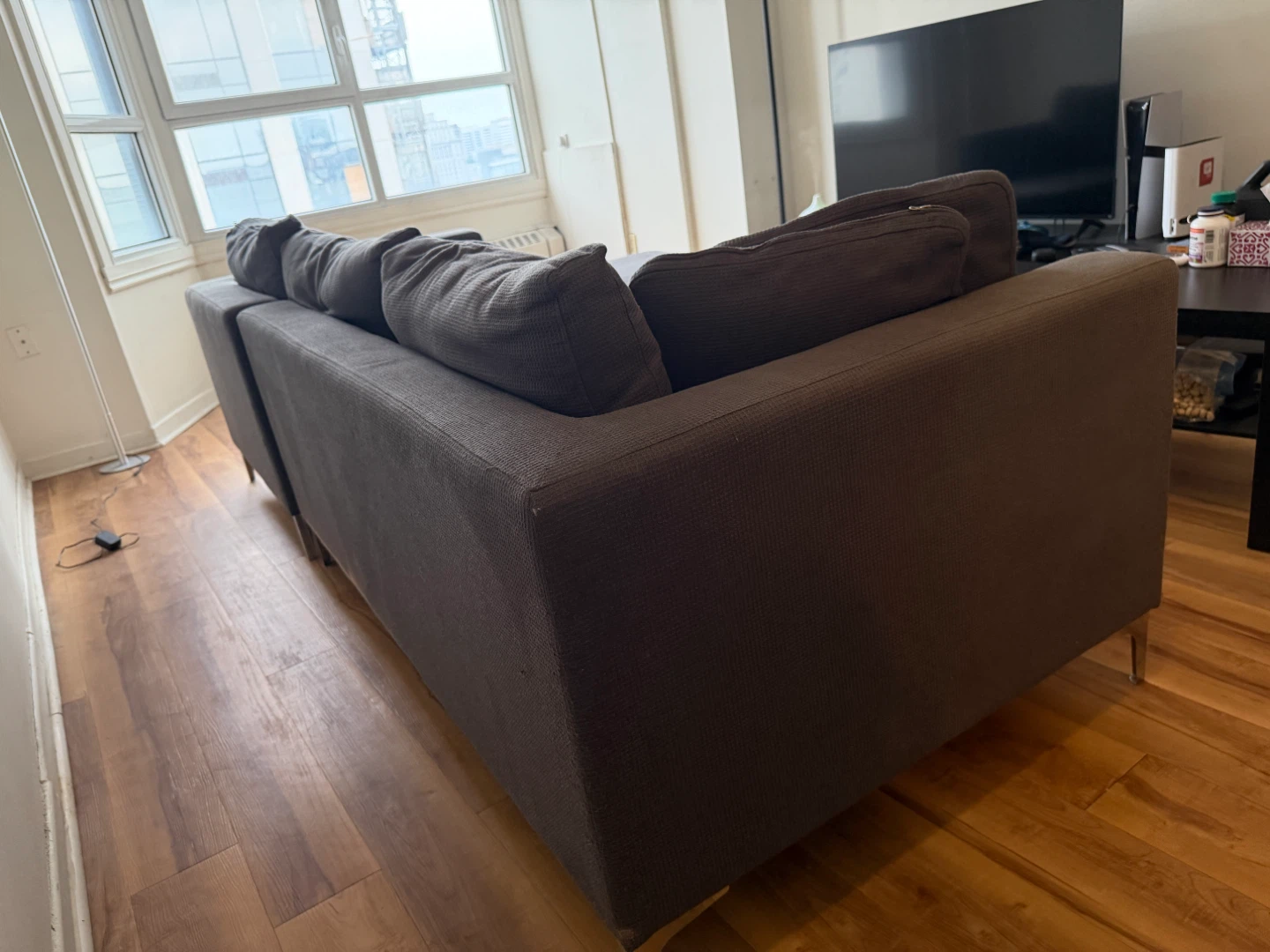 Grey Sectional Sofa with Chaise - photo 4