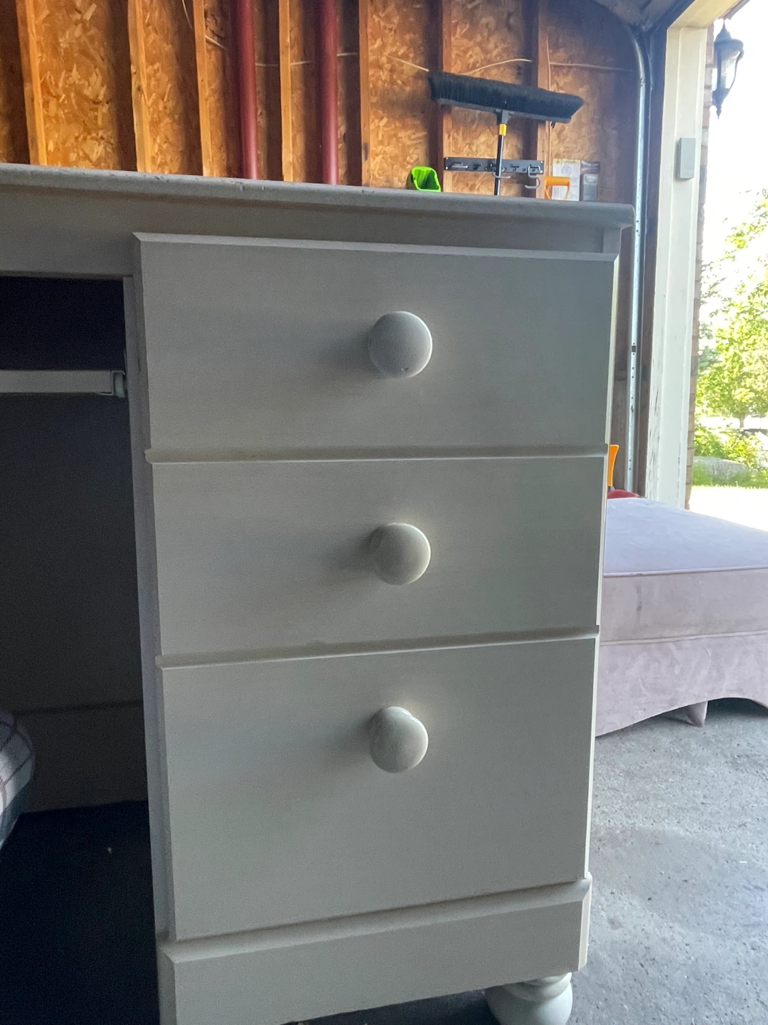 White Desk with Drawers and Keyboard Tray - photo 4