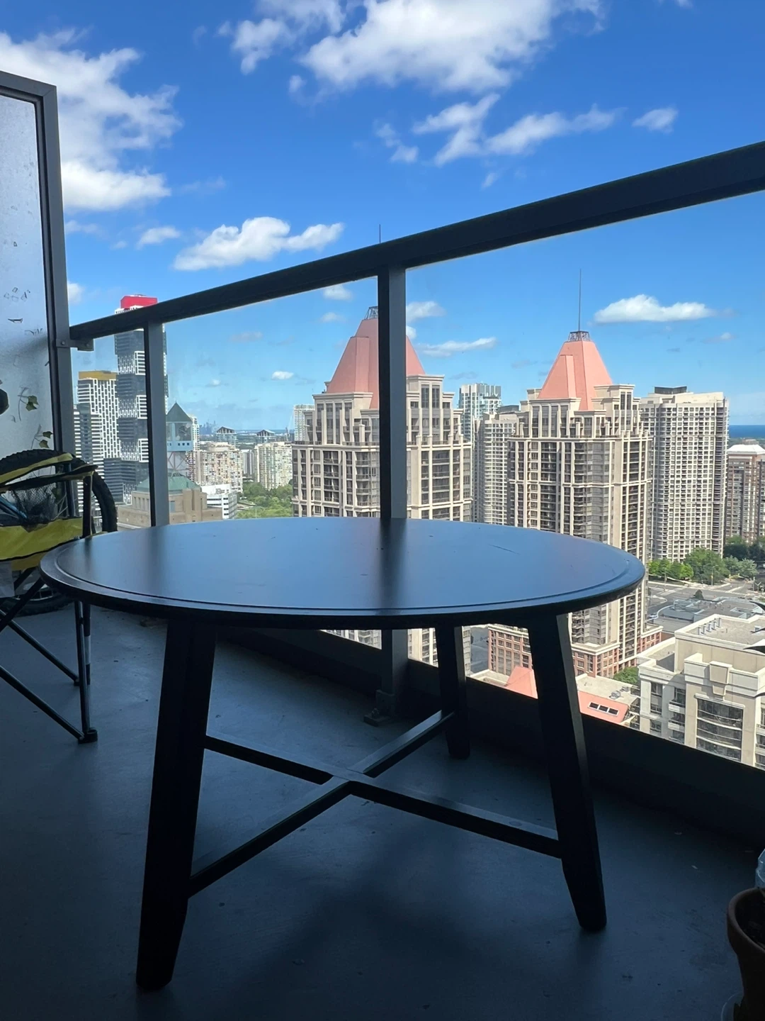 Round Black Coffee Table