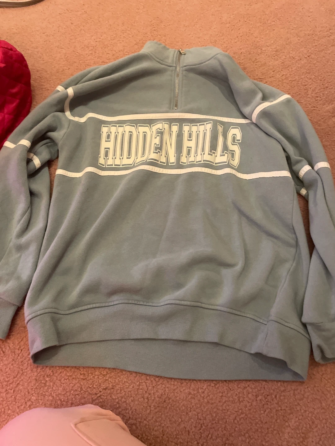 Light Blue Hidden Hills Quarter Zip Sweatshirt