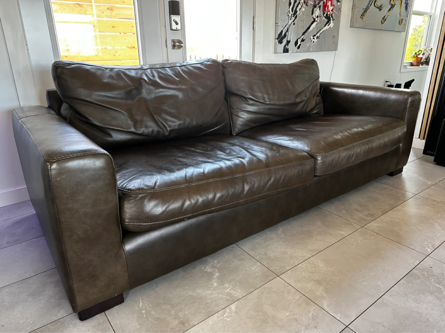 Brown Leather Sofa