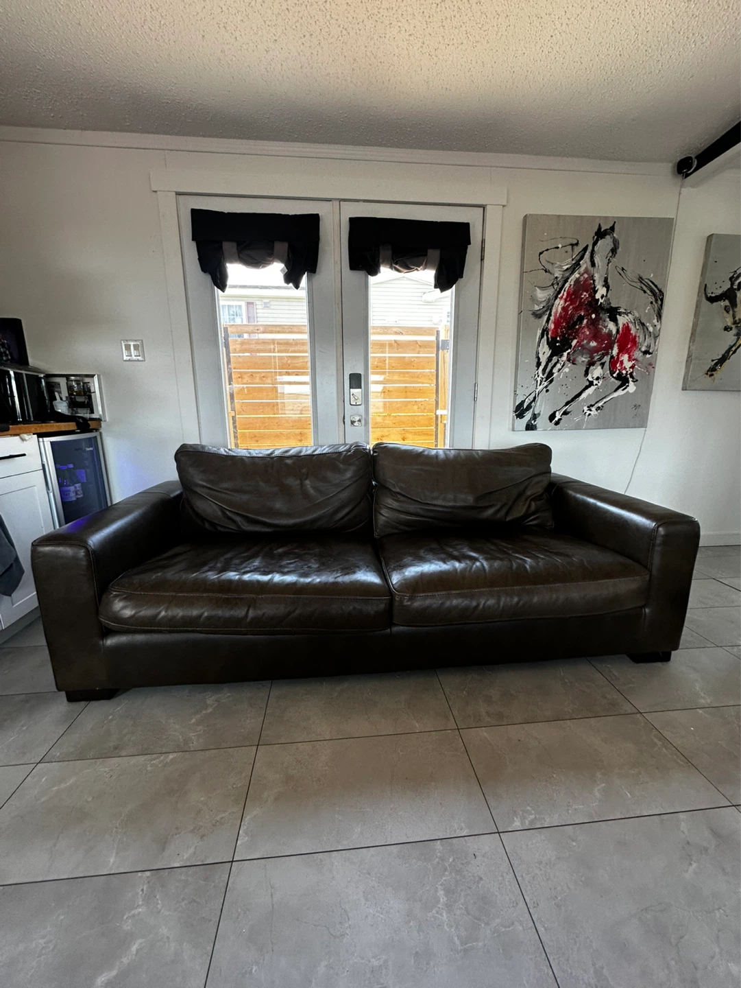 Brown Leather Sofa - photo 4