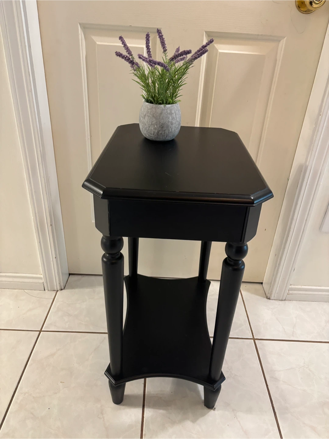 Solid Wood Black Accent Table - photo 4
