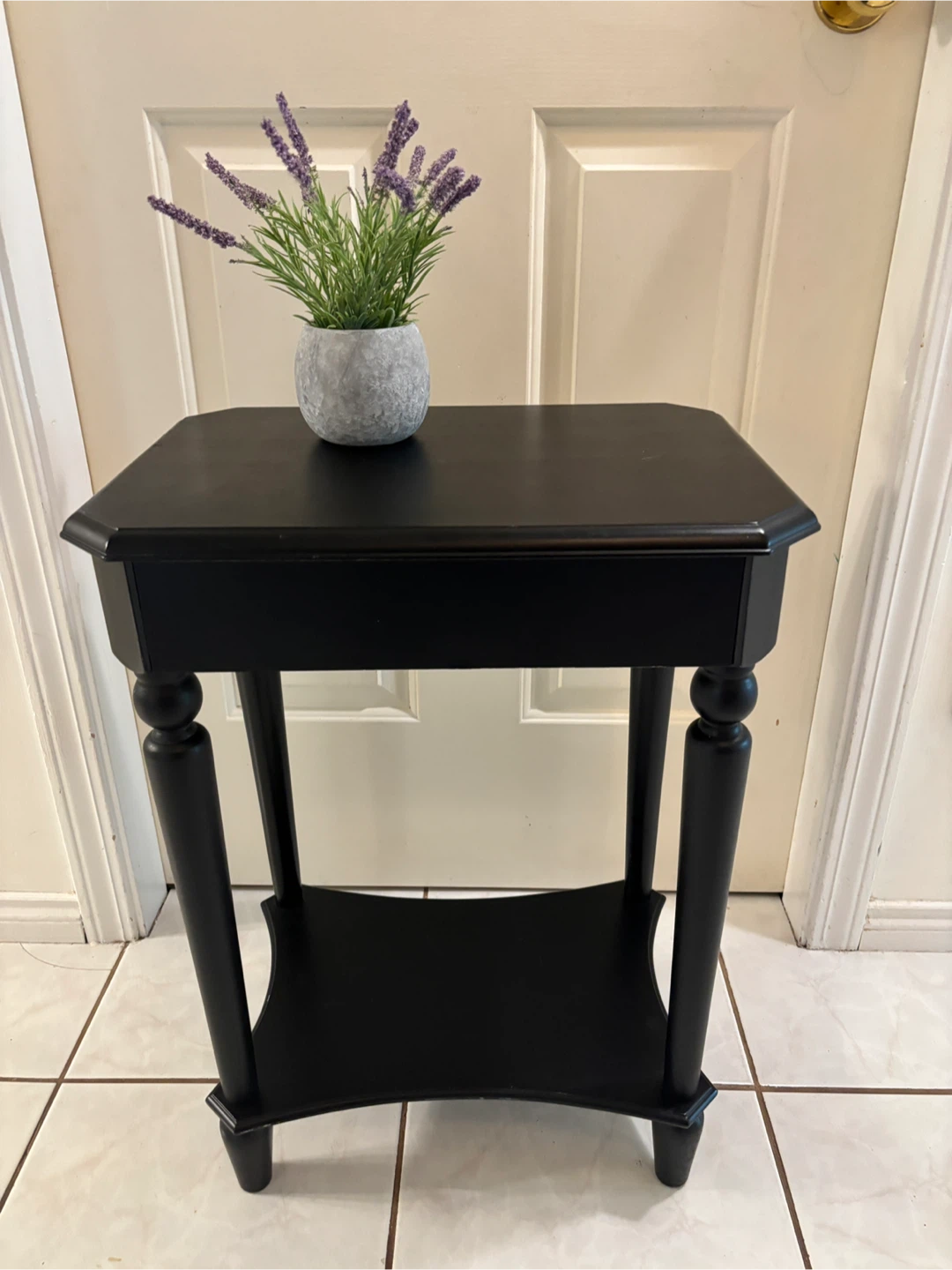 Solid Wood Black Accent Table - photo 3